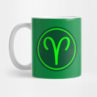 Cool Green Aries Symbol Mug